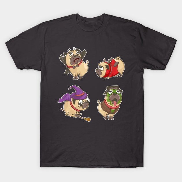 Funny Puglie Halloween Pug Owner Lover T-Shirt by ghsp